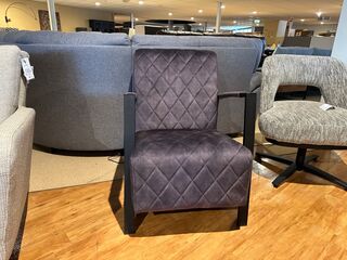 Fauteuil, zwart onderstel, antraciet